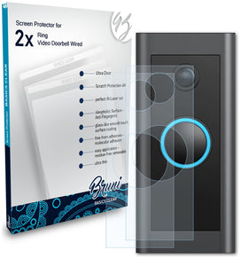 Bruni Basics-Clear Displayschutzfolie für Ring Video Doorbell Wired