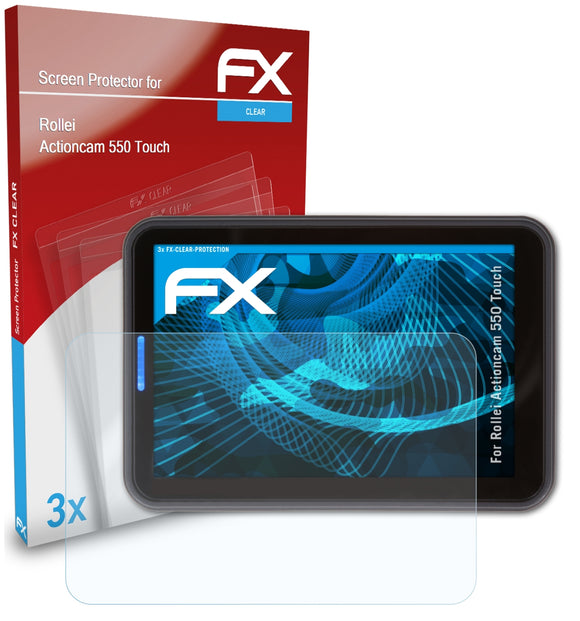atFoliX FX-Clear Schutzfolie für Rollei Actioncam 550 Touch
