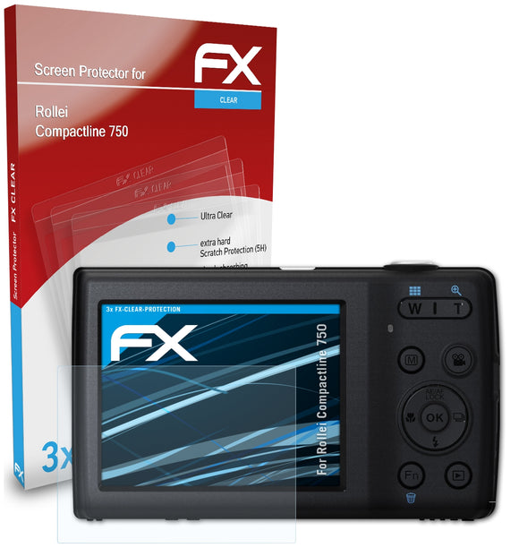 atFoliX FX-Clear Schutzfolie für Rollei Compactline 750
