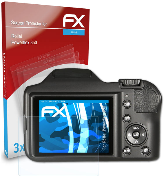 atFoliX FX-Clear Schutzfolie für Rollei Powerflex 350