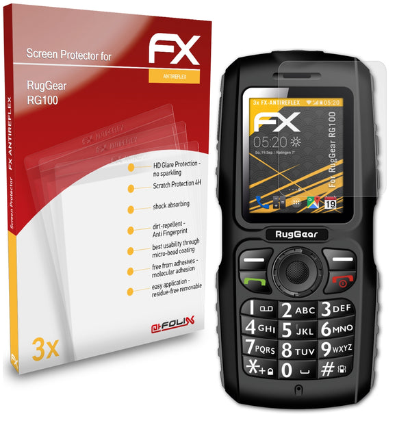 atFoliX FX-Antireflex Displayschutzfolie für RugGear RG100