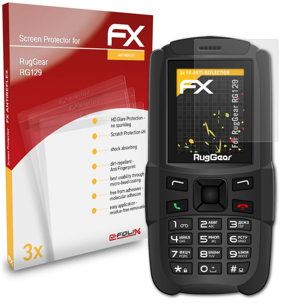 atFoliX FX-Antireflex Displayschutzfolie für RugGear RG129