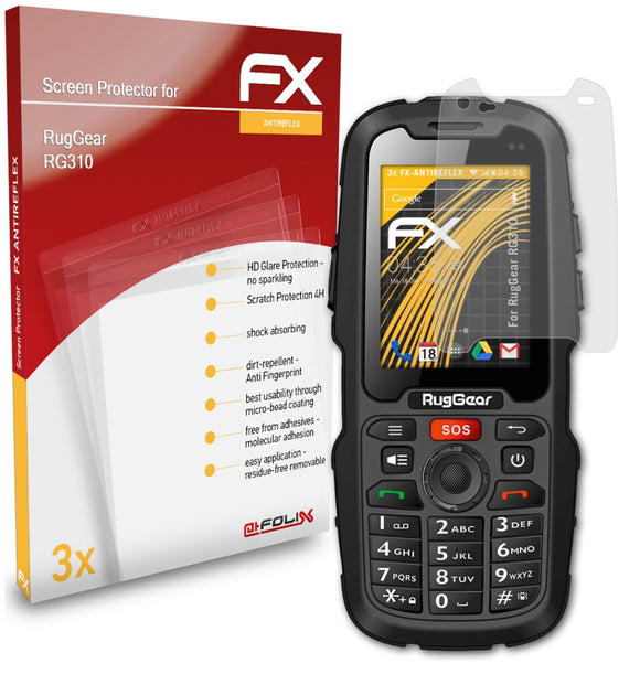 atFoliX FX-Antireflex Displayschutzfolie für RugGear RG310