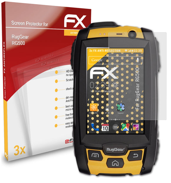 atFoliX FX-Antireflex Displayschutzfolie für RugGear RG500