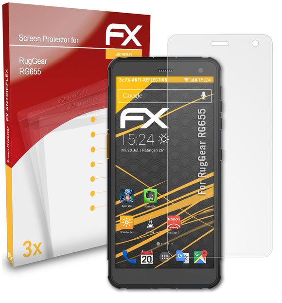 atFoliX FX-Antireflex Displayschutzfolie für RugGear RG655