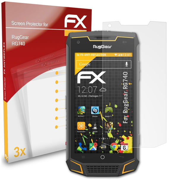atFoliX FX-Antireflex Displayschutzfolie für RugGear RG740