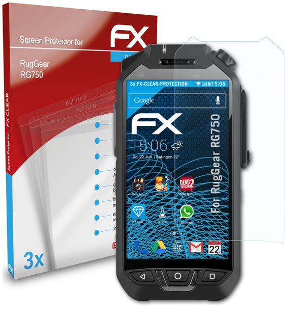 atFoliX FX-Clear Schutzfolie für RugGear RG750