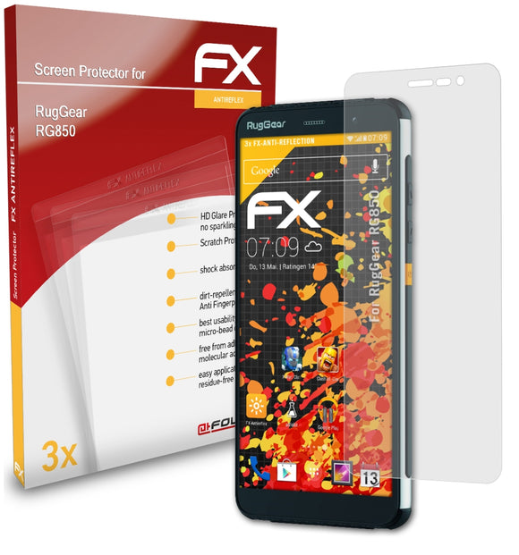 atFoliX FX-Antireflex Displayschutzfolie für RugGear RG850