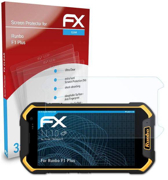 atFoliX FX-Clear Schutzfolie für Runbo F1 Plus