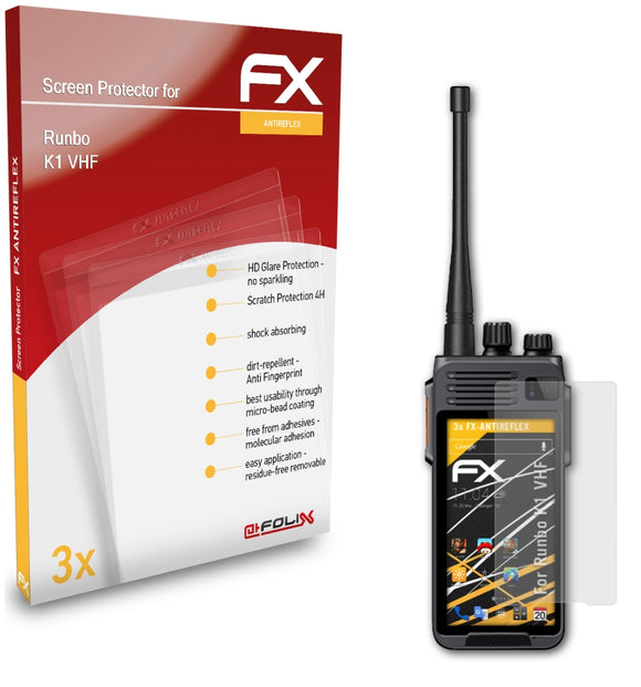 atFoliX FX-Antireflex Displayschutzfolie für Runbo K1 VHF