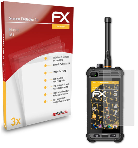 atFoliX FX-Antireflex Displayschutzfolie für Runbo M1