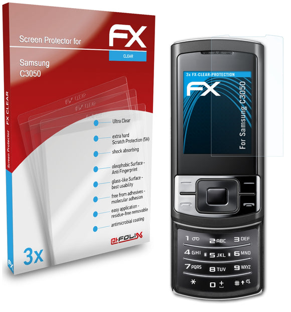 atFoliX FX-Clear Schutzfolie für Samsung C3050