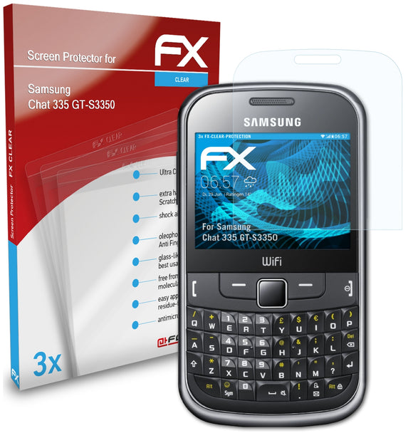 atFoliX FX-Clear Schutzfolie für Samsung Chat 335 (GT-S3350)