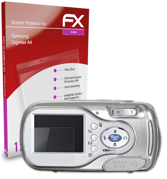 atFoliX FX-Hybrid-Glass Panzerglasfolie für Samsung Digimax A4