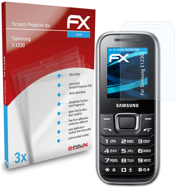 atFoliX FX-Clear Schutzfolie für Samsung E1230