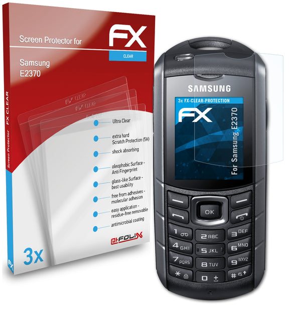 atFoliX FX-Clear Schutzfolie für Samsung E2370