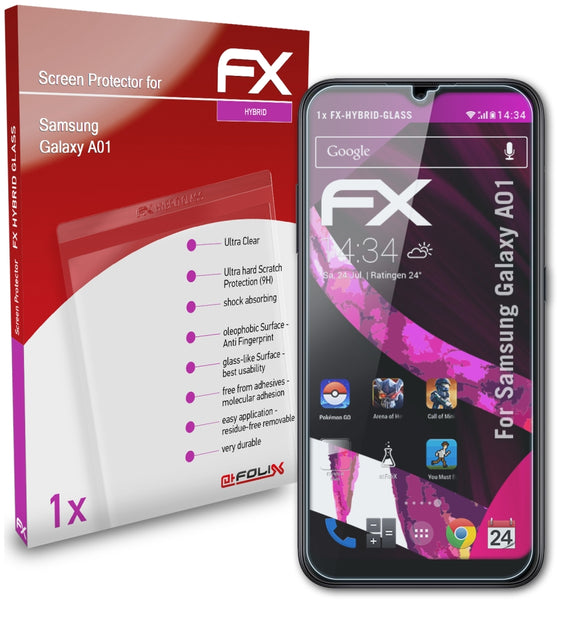 atFoliX FX-Hybrid-Glass Panzerglasfolie für Samsung Galaxy A01