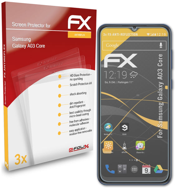 atFoliX FX-Antireflex Displayschutzfolie für Samsung Galaxy A03 Core