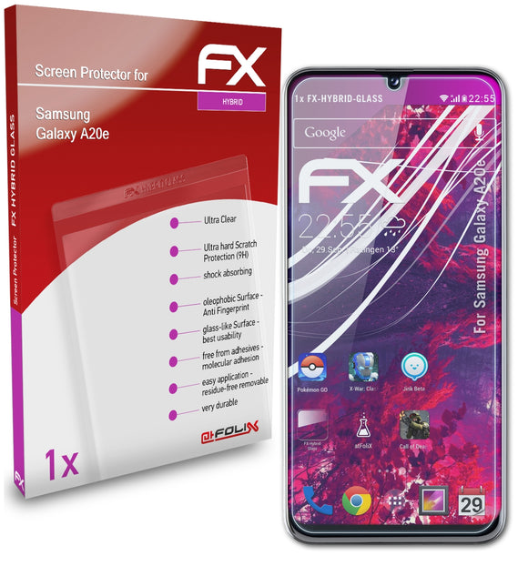 atFoliX FX-Hybrid-Glass Panzerglasfolie für Samsung Galaxy A20e