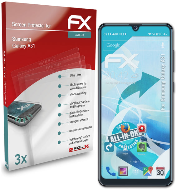 atFoliX FX-ActiFleX Displayschutzfolie für Samsung Galaxy A31