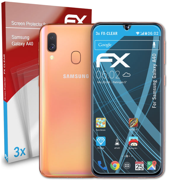atFoliX FX-Clear Schutzfolie für Samsung Galaxy A40