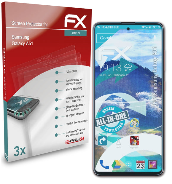 atFoliX FX-ActiFleX Displayschutzfolie für Samsung Galaxy A51