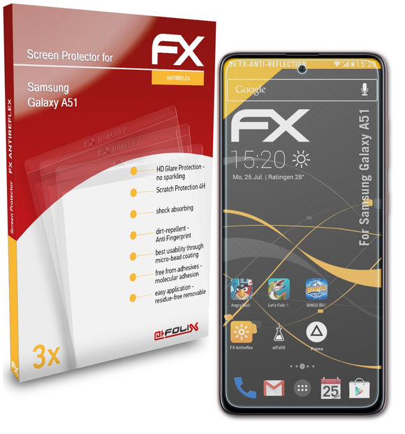 atFoliX FX-Antireflex Displayschutzfolie für Samsung Galaxy A51