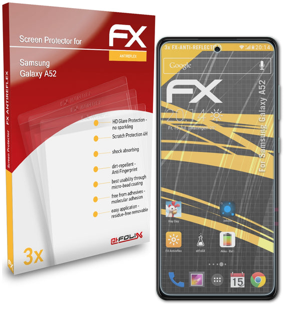 atFoliX FX-Antireflex Displayschutzfolie für Samsung Galaxy A52