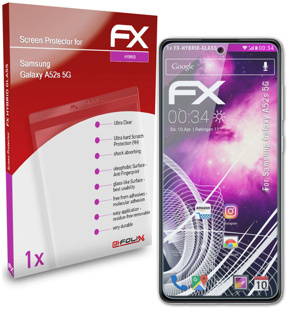 atFoliX FX-Hybrid-Glass Panzerglasfolie für Samsung Galaxy A52s 5G