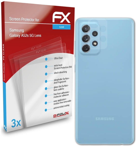 atFoliX FX-Clear Schutzfolie für Samsung Galaxy A52s 5G Lens