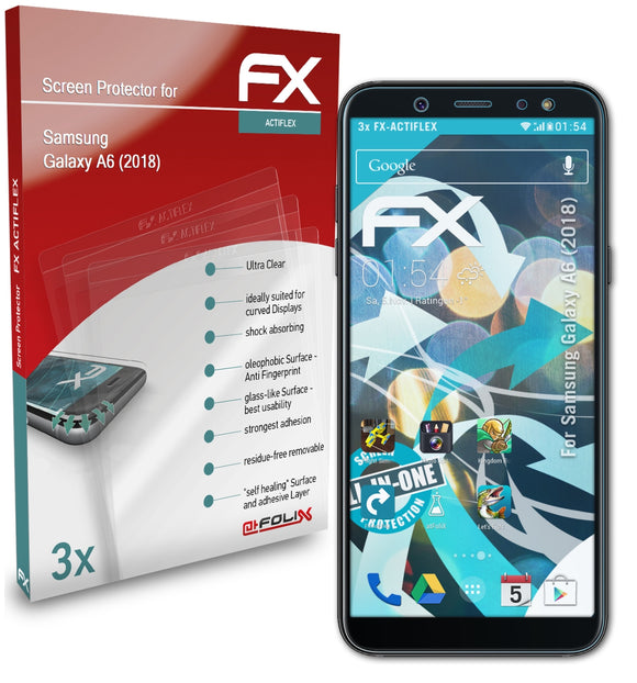 atFoliX FX-ActiFleX Displayschutzfolie für Samsung Galaxy A6 (2018)