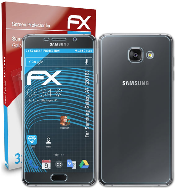 atFoliX FX-Clear Schutzfolie für Samsung Galaxy A7 (2016)