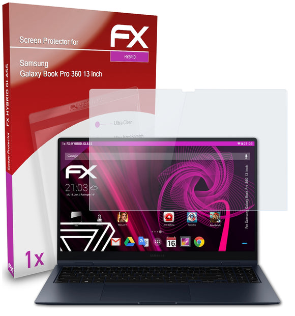 atFoliX FX-Hybrid-Glass Panzerglasfolie für Samsung Galaxy Book Pro 360 (13 inch)