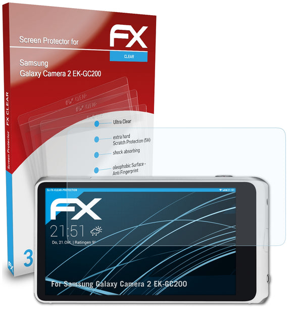atFoliX FX-Clear Schutzfolie für Samsung Galaxy Camera 2 (EK-GC200)