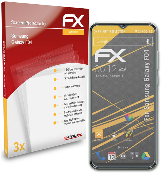 atFoliX FX-Antireflex Displayschutzfolie für Samsung Galaxy F04