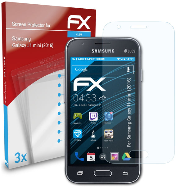 atFoliX FX-Clear Schutzfolie für Samsung Galaxy J1 mini (2016)