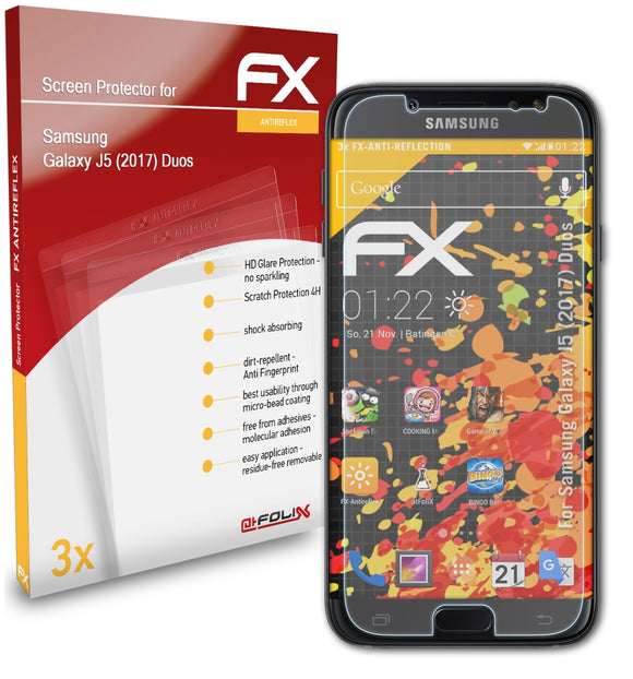 atFoliX FX-Antireflex Displayschutzfolie für Samsung Galaxy J5 (2017) Duos