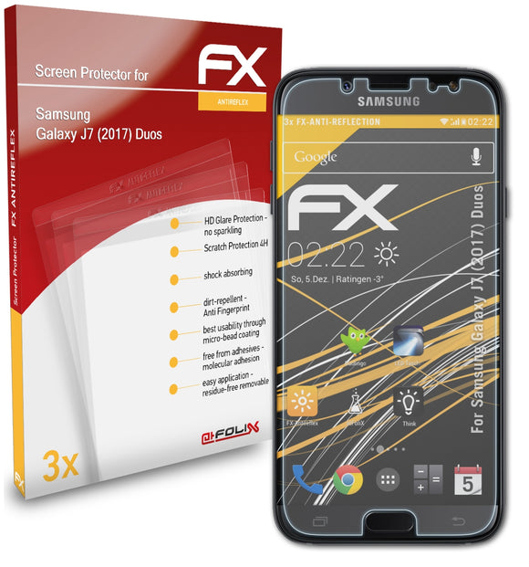atFoliX FX-Antireflex Displayschutzfolie für Samsung Galaxy J7 (2017) Duos