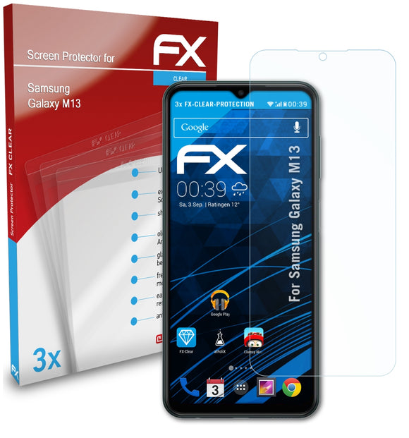 atFoliX FX-Clear Schutzfolie für Samsung Galaxy M13
