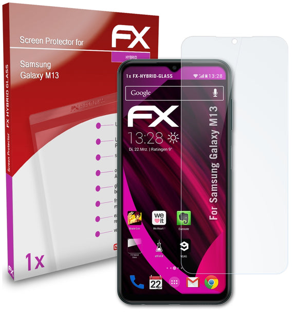 atFoliX FX-Hybrid-Glass Panzerglasfolie für Samsung Galaxy M13