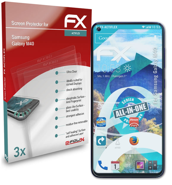 atFoliX FX-ActiFleX Displayschutzfolie für Samsung Galaxy M40