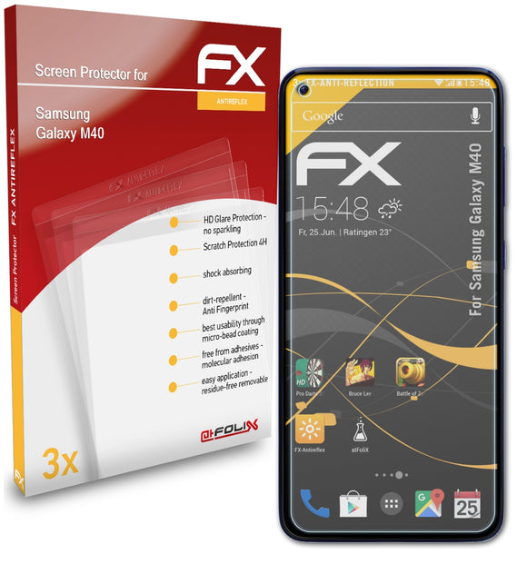atFoliX FX-Antireflex Displayschutzfolie für Samsung Galaxy M40