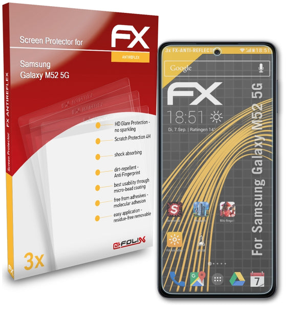 atFoliX FX-Antireflex Displayschutzfolie für Samsung Galaxy M52 5G