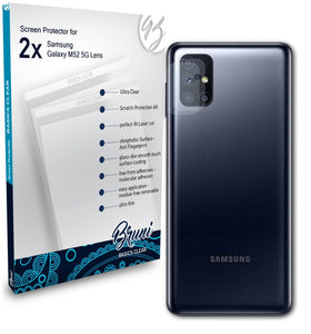 Bruni Basics-Clear Displayschutzfolie für Samsung Galaxy M52 5G Lens