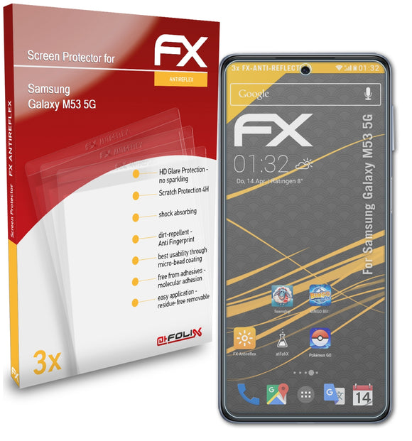 atFoliX FX-Antireflex Displayschutzfolie für Samsung Galaxy M53 5G