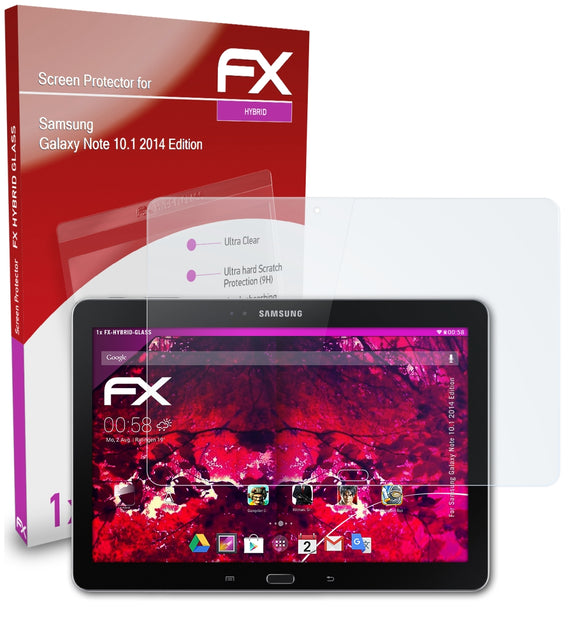 atFoliX FX-Hybrid-Glass Panzerglasfolie für Samsung Galaxy Note 10.1 (2014 Edition)