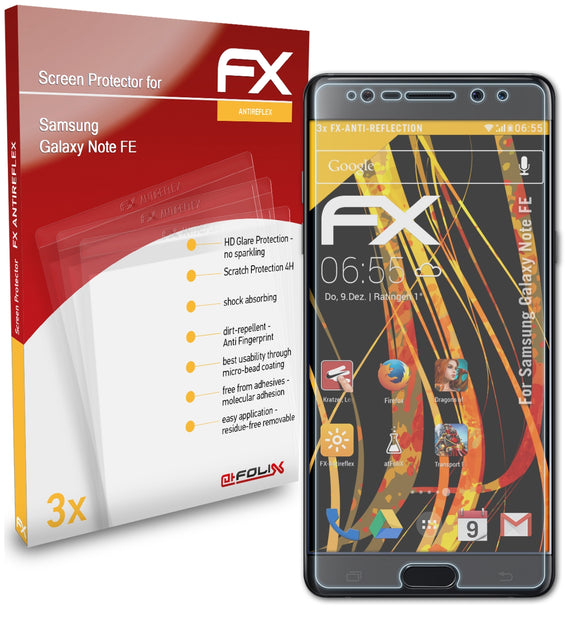 atFoliX FX-Antireflex Displayschutzfolie für Samsung Galaxy Note FE