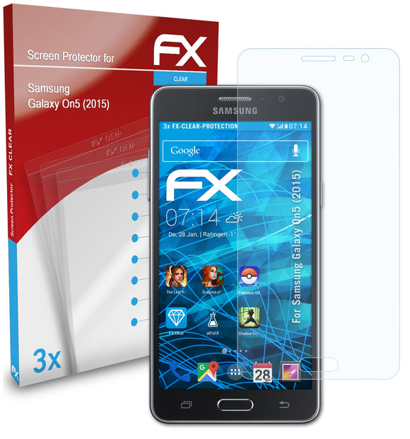 atFoliX FX-Clear Schutzfolie für Samsung Galaxy On5 (2015)