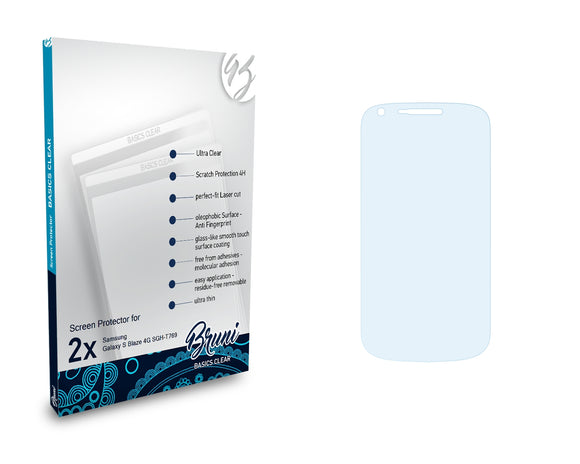 Bruni Basics-Clear Displayschutzfolie für Samsung Galaxy S Blaze 4G (SGH-T769)