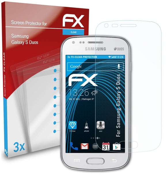 atFoliX FX-Clear Schutzfolie für Samsung Galaxy S Duos